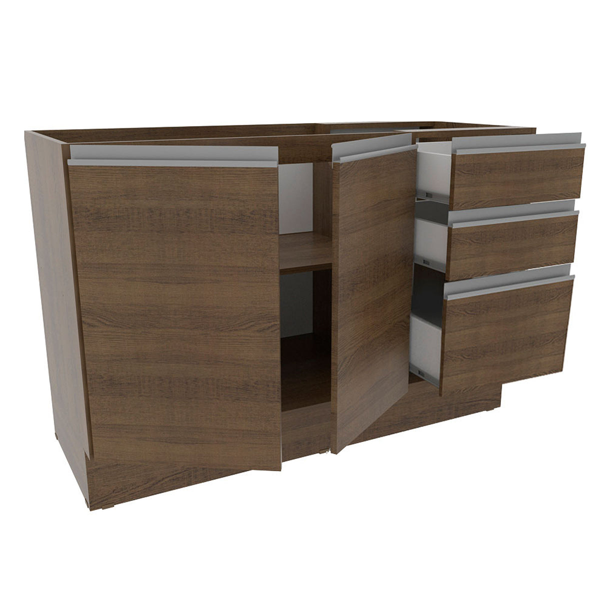 Mueble Inferior de Cocina Glamy Marron 120x81cm sin Mesón - MUEBLES INFERIORES DE COCINA | Bylmo