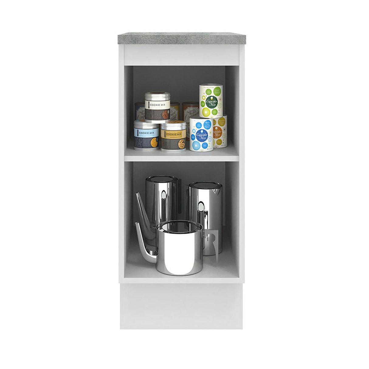 Mueble Inferior de Cocina Agata Blanco y Crema 35x84cm con Mesón de Madera - MUEBLES INFERIORES DE COCINA | Bylmo