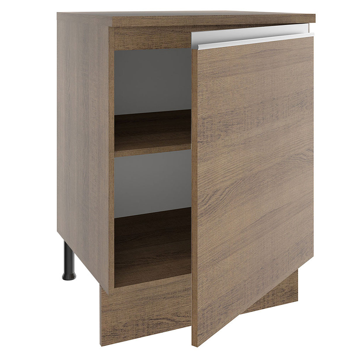 Mueble Inferior de Cocina Glamy Marron 60x84cm con Mesón de Madera - MUEBLES INFERIORES DE COCINA | Bylmo