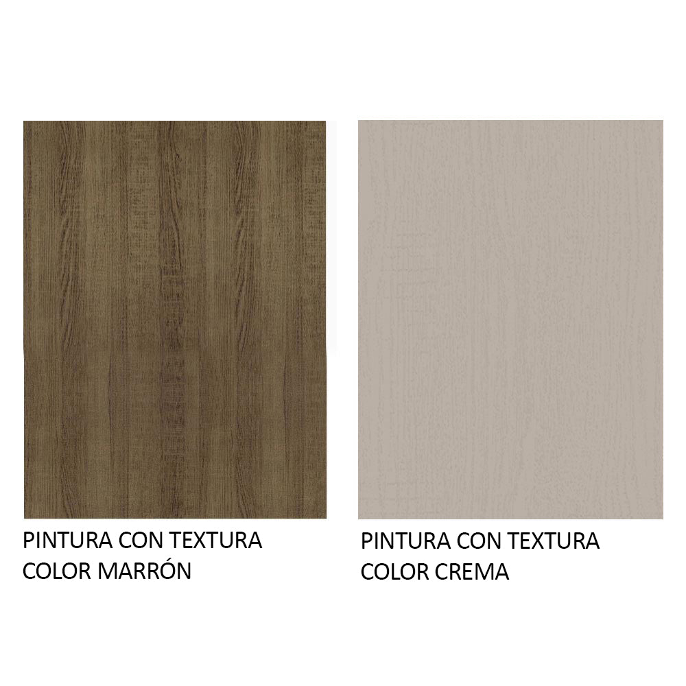 Mueble Inferior de Cocina Agata Marron y Crema 60x84cm con Mesón de Madera y Tres Cajones - MUEBLES INFERIORES DE COCINA | Bylmo