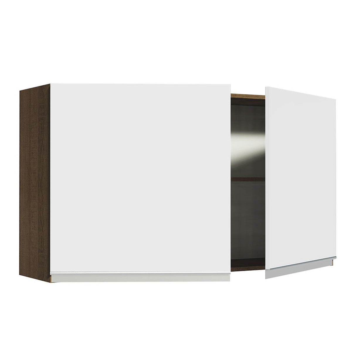 Mueble Superior de Cocina Glamy Marron y Blanco 120x66cm con Dos Entrepaños - MUEBLES SUPERIORES DE COCINA | Bylmo