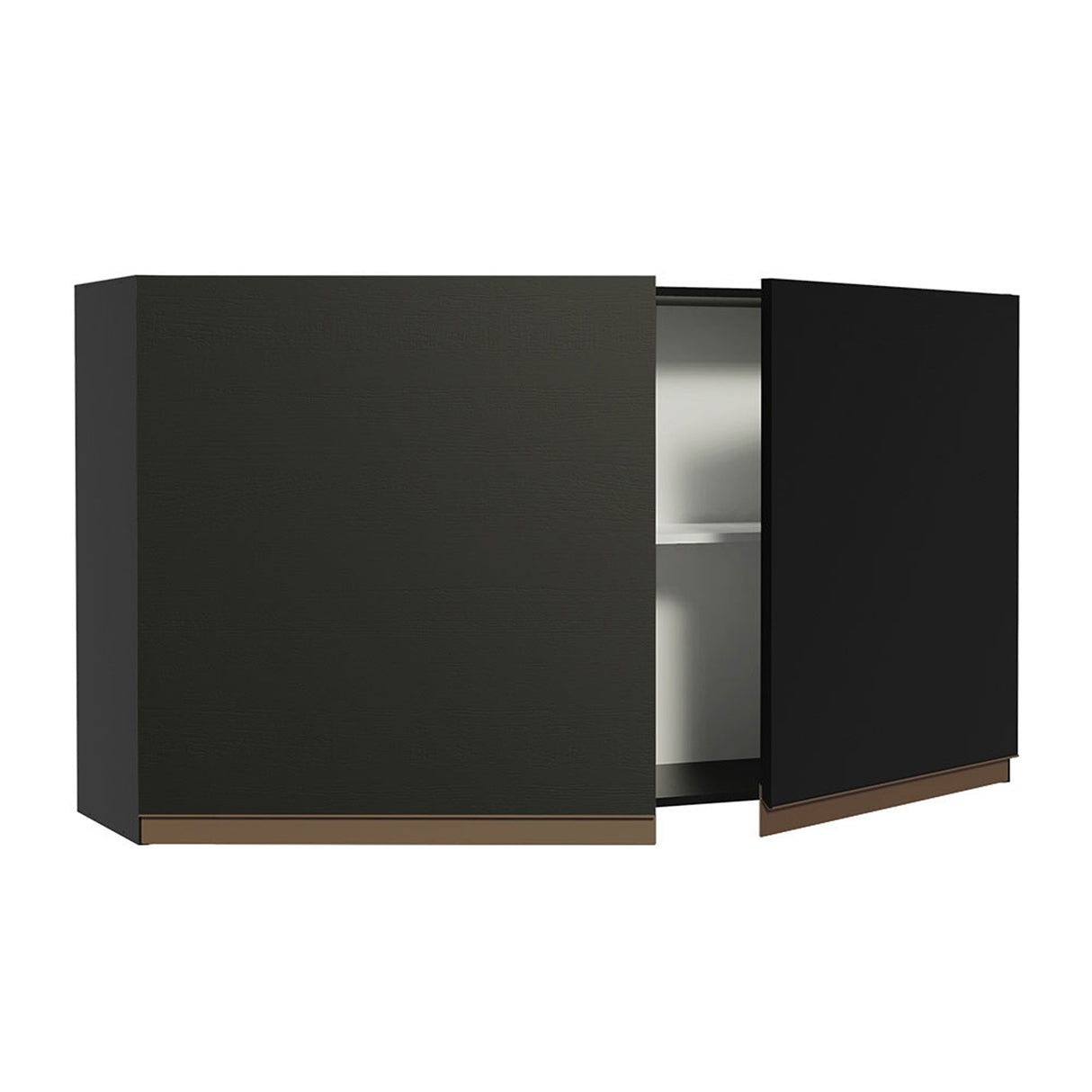 Mueble Superior de Cocina Reims Negro 120x66cm con Dos Entrepaños - MUEBLES SUPERIORES DE COCINA | Bylmo