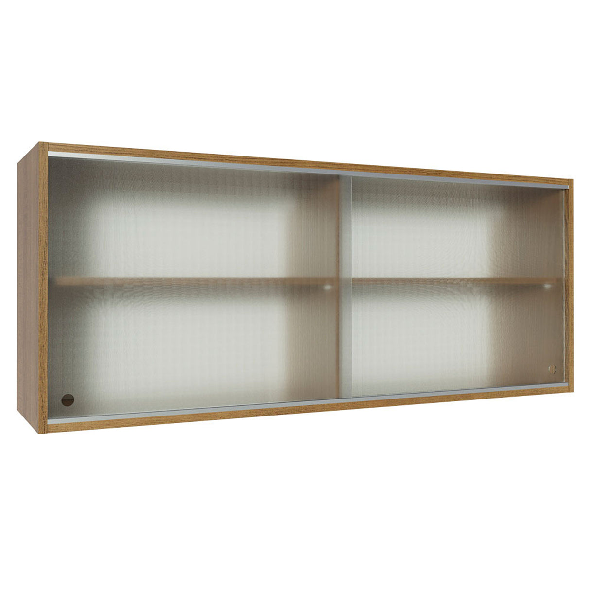 Mueble Superior de Cocina Glamy Lux Marron 120x50cm con Un Entrepaño y Puertas Traslúcidas Grises - MUEBLES SUPERIORES DE COCINA | Bylmo