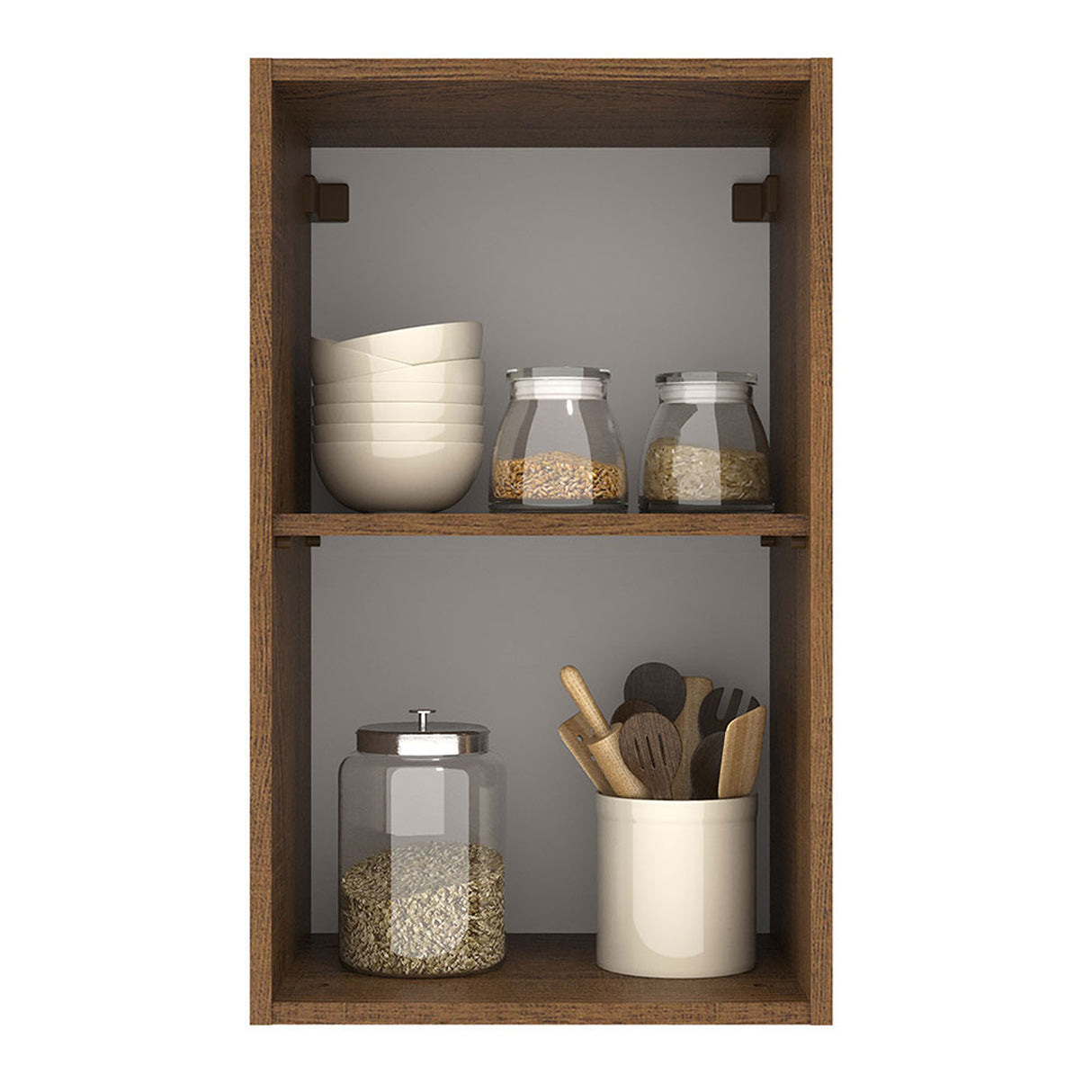 Mueble Superior de Cocina Agata Marron y Blanco 40x66cm con Un Entrepaño - MUEBLES SUPERIORES DE COCINA | Bylmo