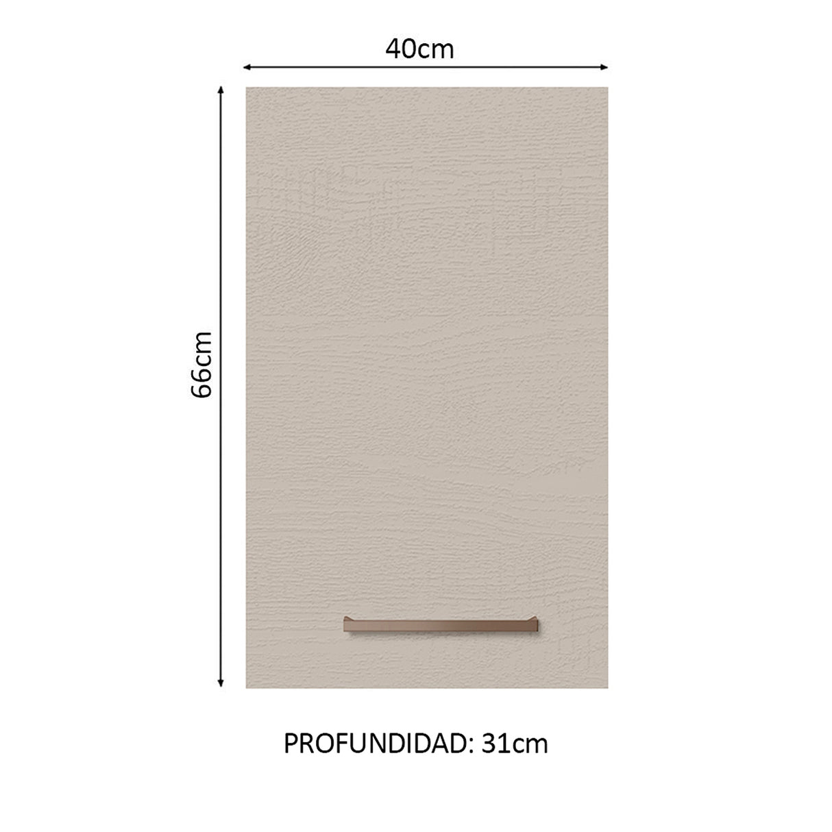 Mueble Superior de Cocina Agata Marron y Crema 40x66cm con Un Entrepaño - MUEBLES SUPERIORES DE COCINA | Bylmo