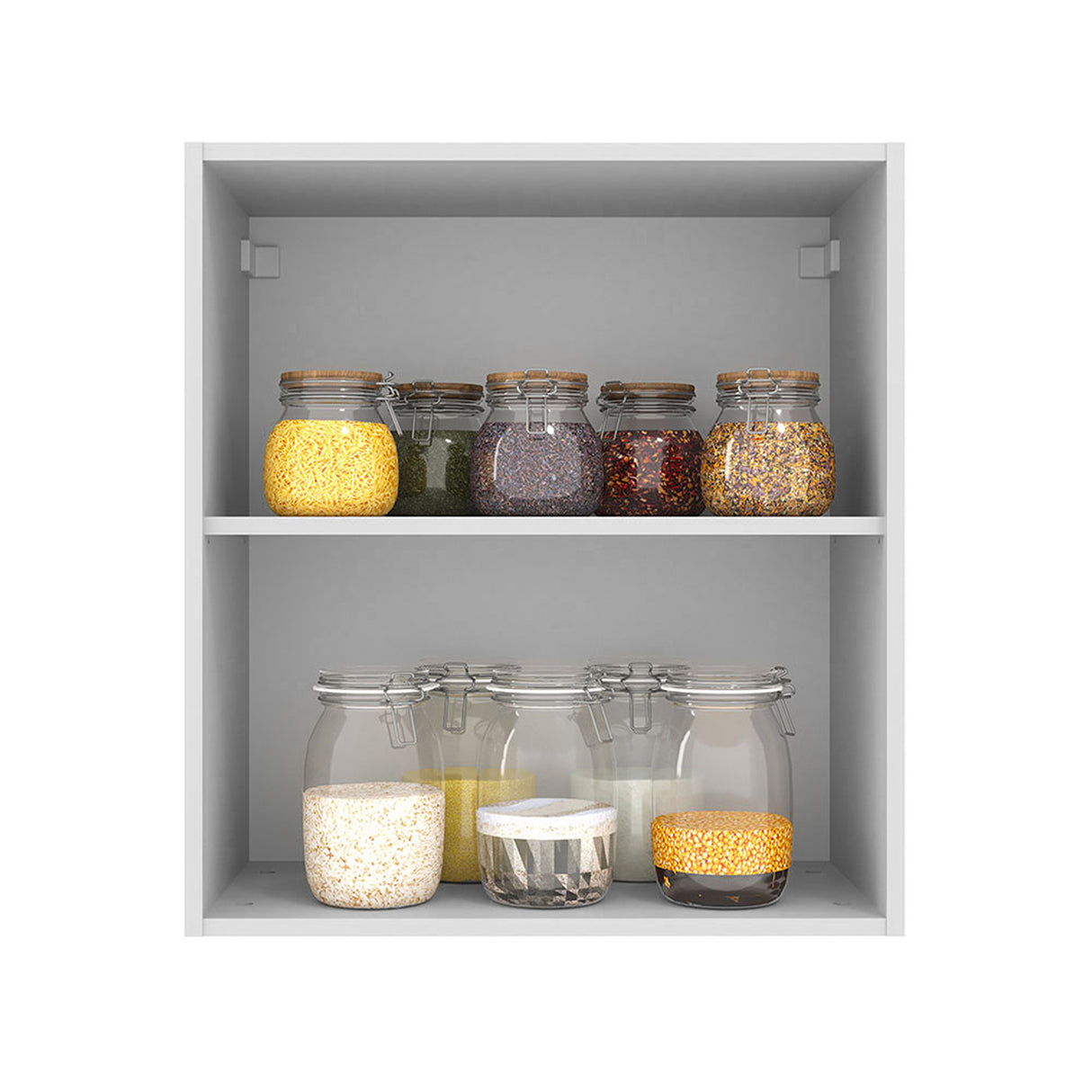 Mueble Superior de Cocina Agata Blanco y Crema 60x66cm con Un Entrepaño - MUEBLES SUPERIORES DE COCINA | Bylmo