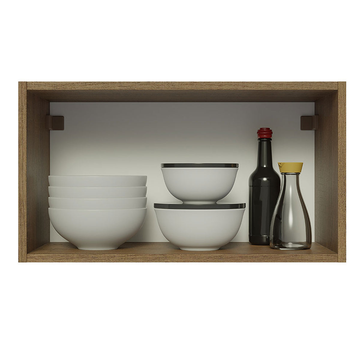 Mueble Superior de Cocina Glamy Marron 60x33cm Sin Entrepaños - MUEBLES SUPERIORES DE COCINA | Bylmo