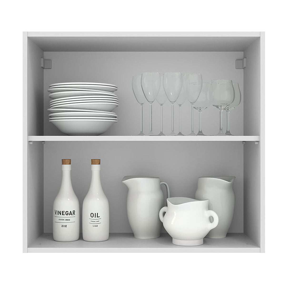 Mueble Superior de Cocina Agata Blanco y Crema 70x66cm con Un Entrepaño - MUEBLES SUPERIORES DE COCINA | Bylmo