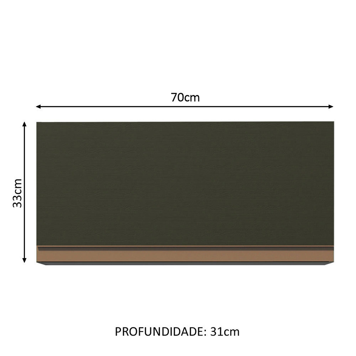 Mueble Superior de Cocina Reims Negro 70x33cm Sin Entrepaños - MUEBLES SUPERIORES DE COCINA | Bylmo