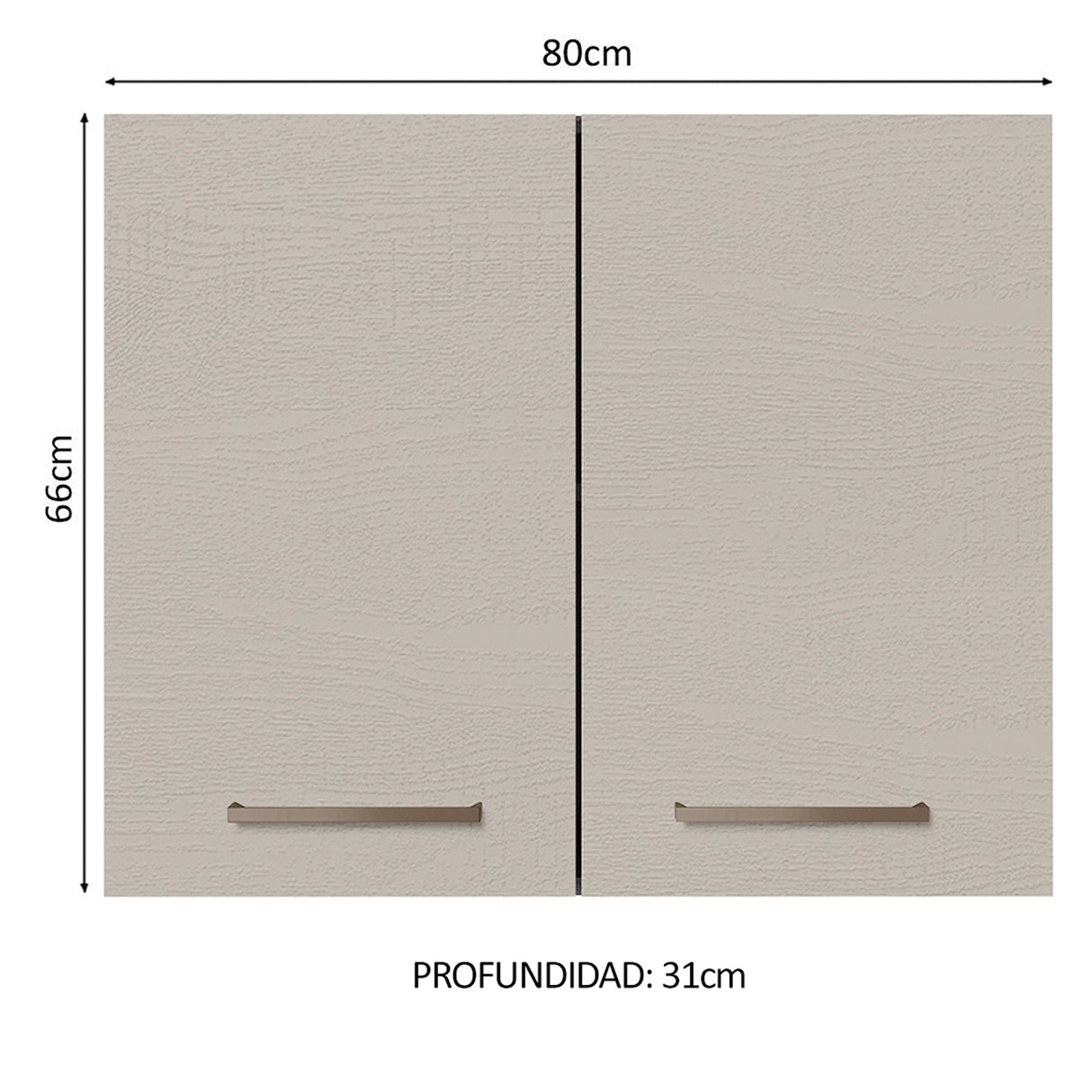 Mueble Superior de Cocina Agata Blanco y Crema 80x66cm con Un Entrepaño - MUEBLES SUPERIORES DE COCINA | Bylmo