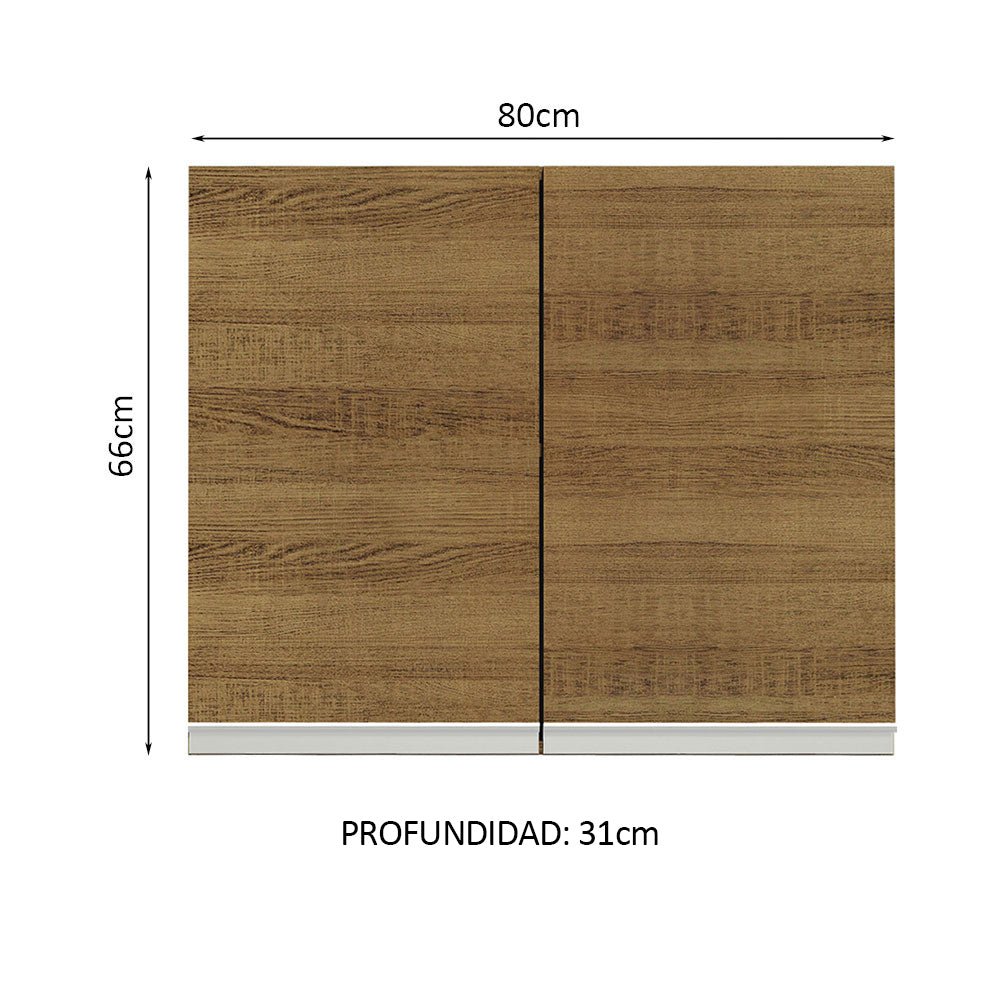 Mueble Superior de Cocina Glamy Marron 80x66cm con Un Entrepaño - MUEBLES SUPERIORES DE COCINA | Bylmo