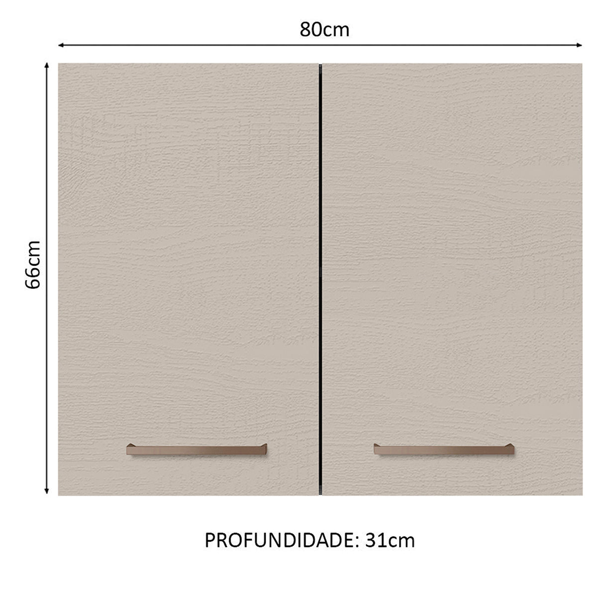 Mueble Superior de Cocina Agata Marron y Crema 80x66cm con Un Entrepaño - MUEBLES SUPERIORES DE COCINA | Bylmo