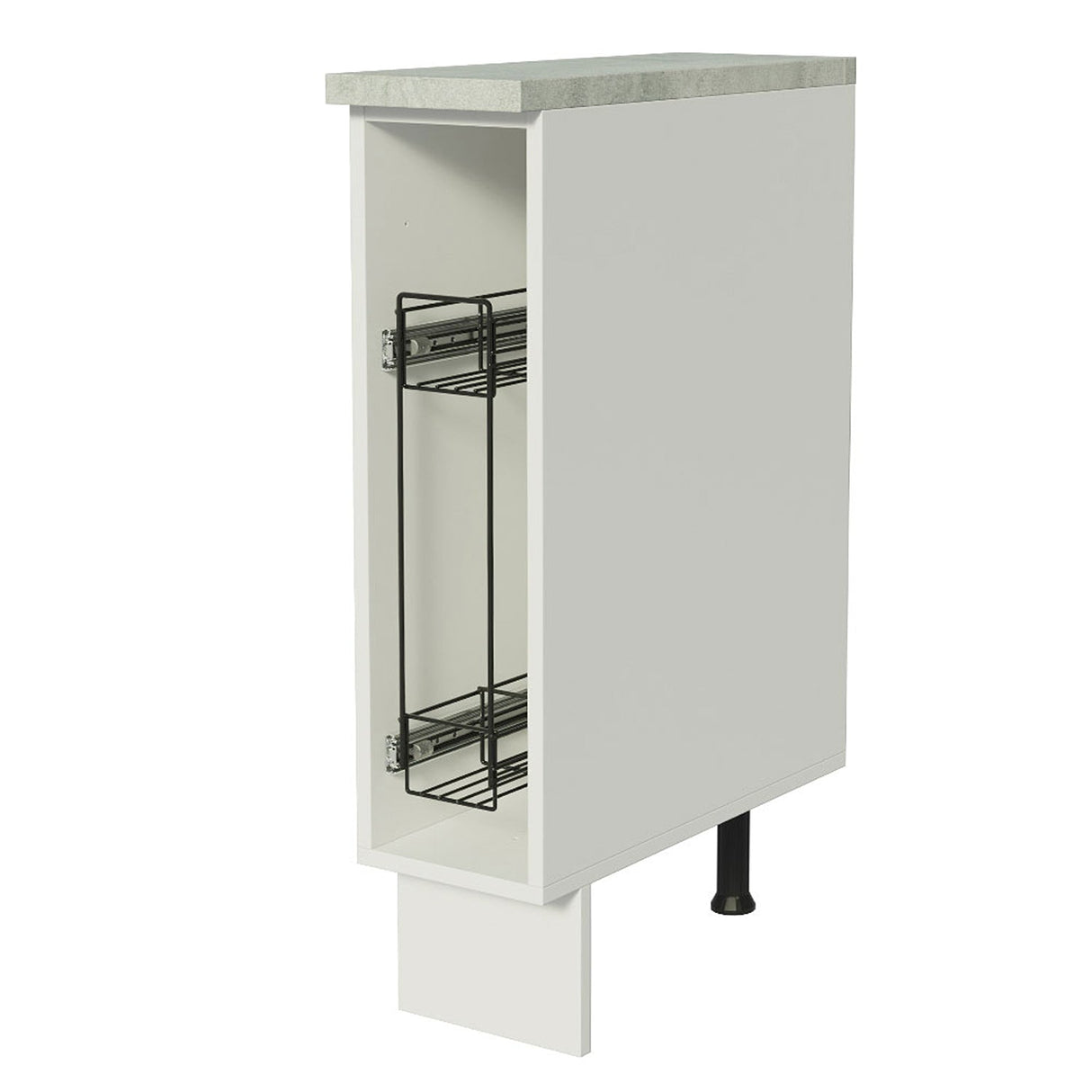 Mueble Auxiliar de Cocina Glamy Blanco y Gris 20x84cm Para Condimentos