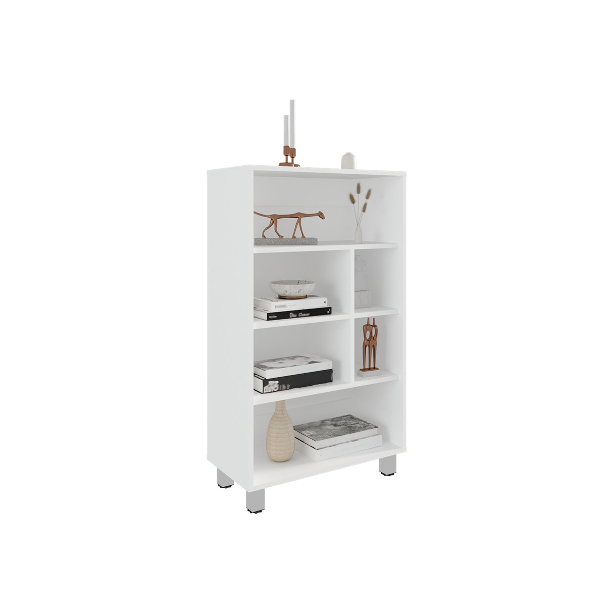 Biblioteca Bellagio Blanco 60x101cm Rectangular Con Seis Compartimientos - BIBLIOTECAS Y ESTANTERIAS | Bylmo