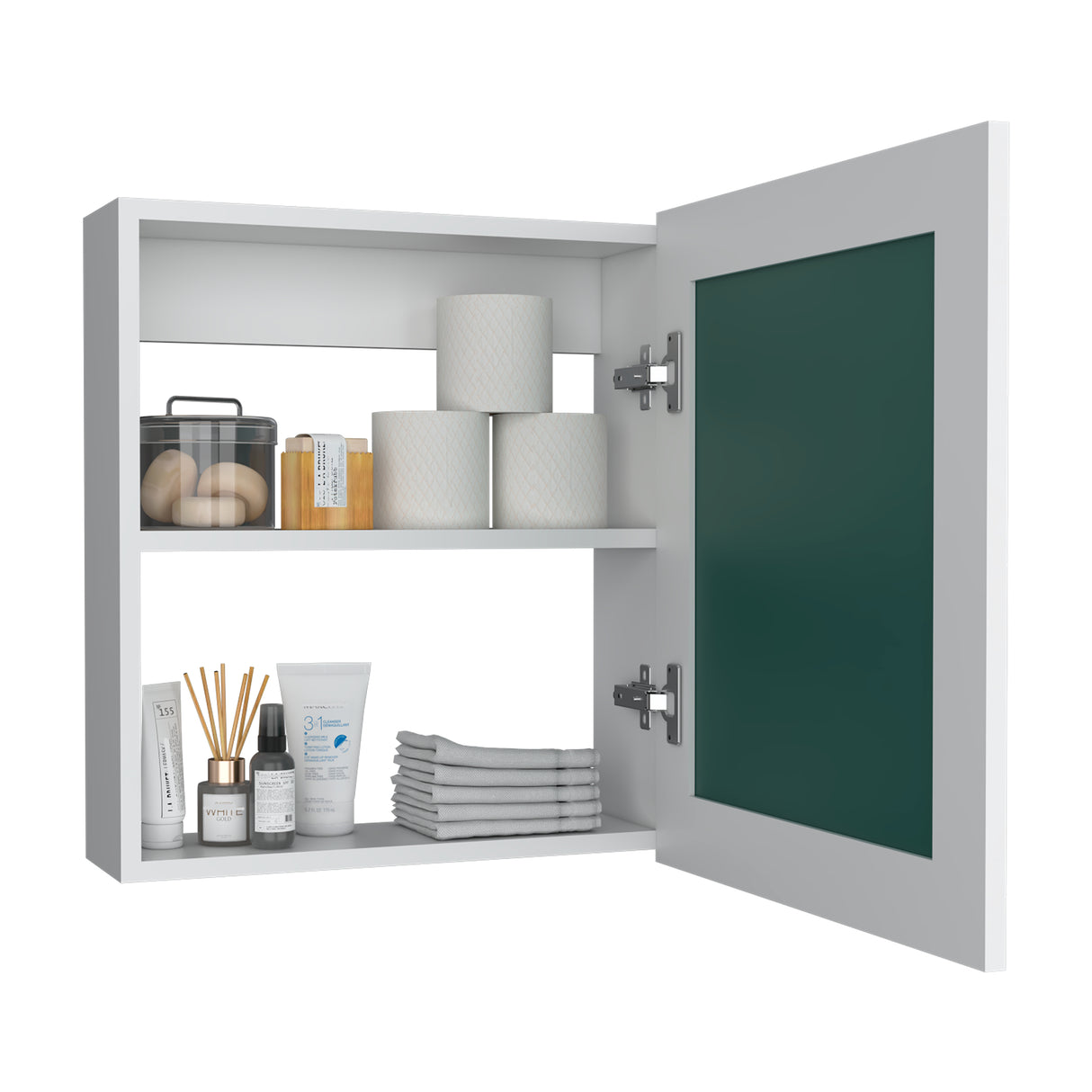 Gabinete de Baño Luma Blanco 47.2x52.2cm Rectangular con Espejo y Un Entrepaño - GABINETES DE BANHO | Bylmo