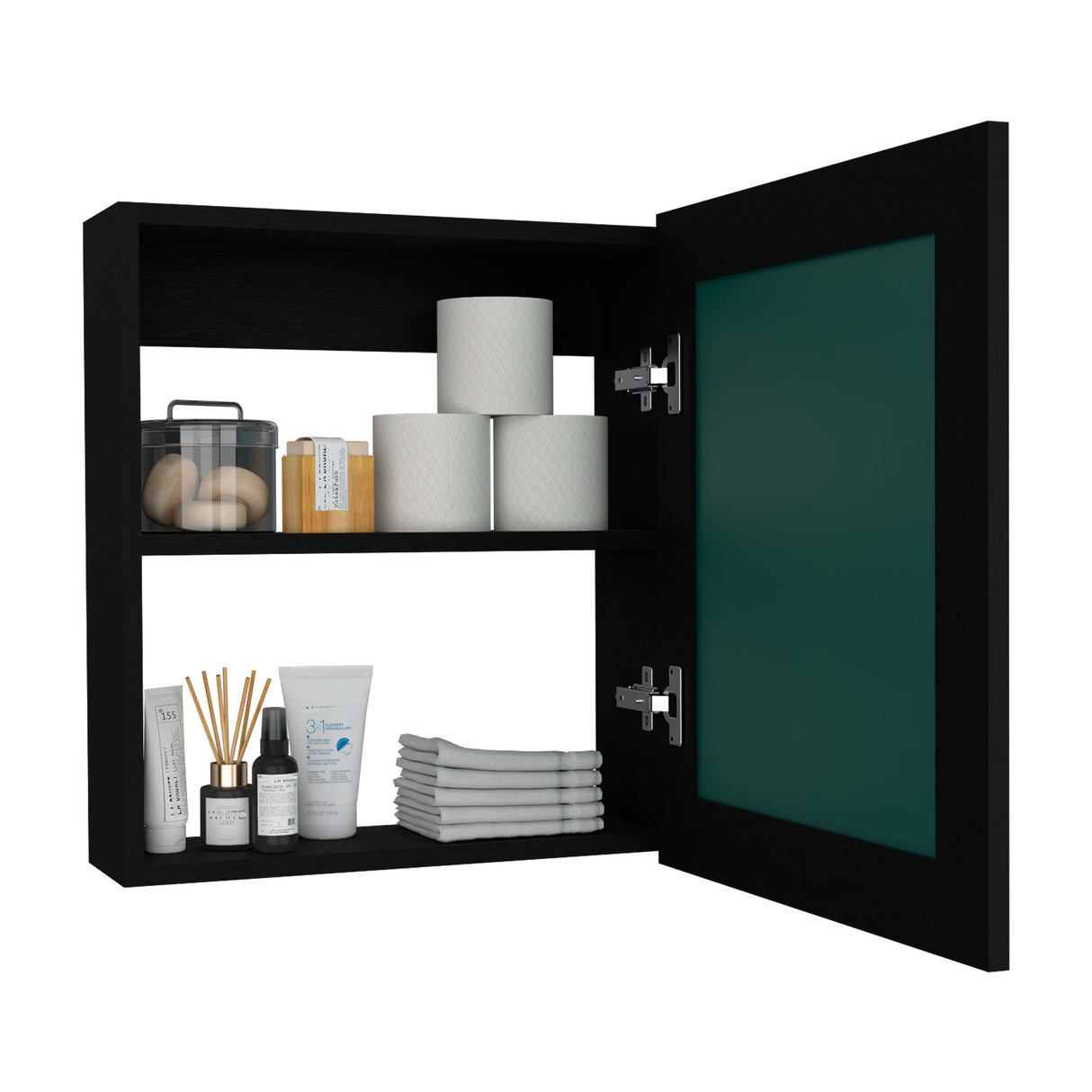 Gabinete de Baño Luma Wengue 47.2x52.2cm Rectangular con Espejo y Un Entrepaño - GABINETES DE BANHO | Bylmo
