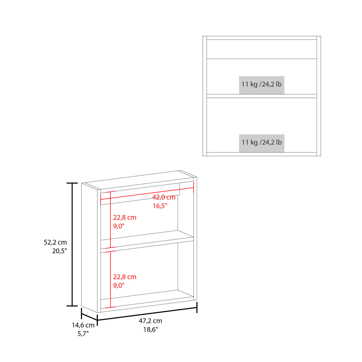 Gabinete de Baño Luma Wengue 47.2x52.2cm Rectangular con Espejo y Un Entrepaño - GABINETES DE BANHO | Bylmo