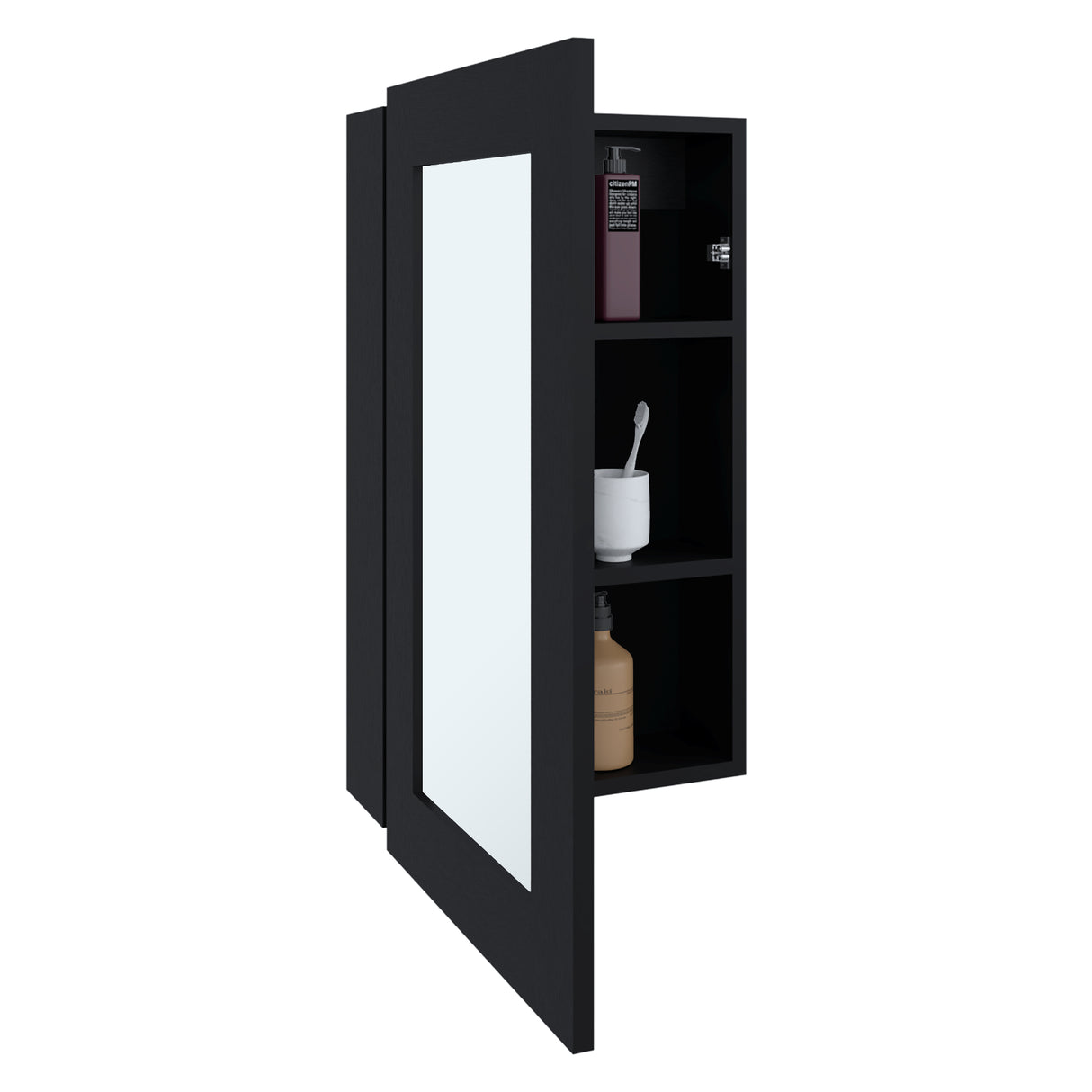 Gabinete de Baño Juno Wengue 39x65.3cm Rectangular con Espejo y Dos Entrepaños - GABINETES DE BANHO | Bylmo
