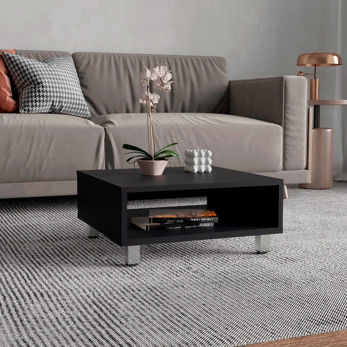 Mesa de Centro Eclipse Wengue 60x26.9cm Rectangular con Patas y con Compartimiento - MESAS DE CENTRO | Bylmo
