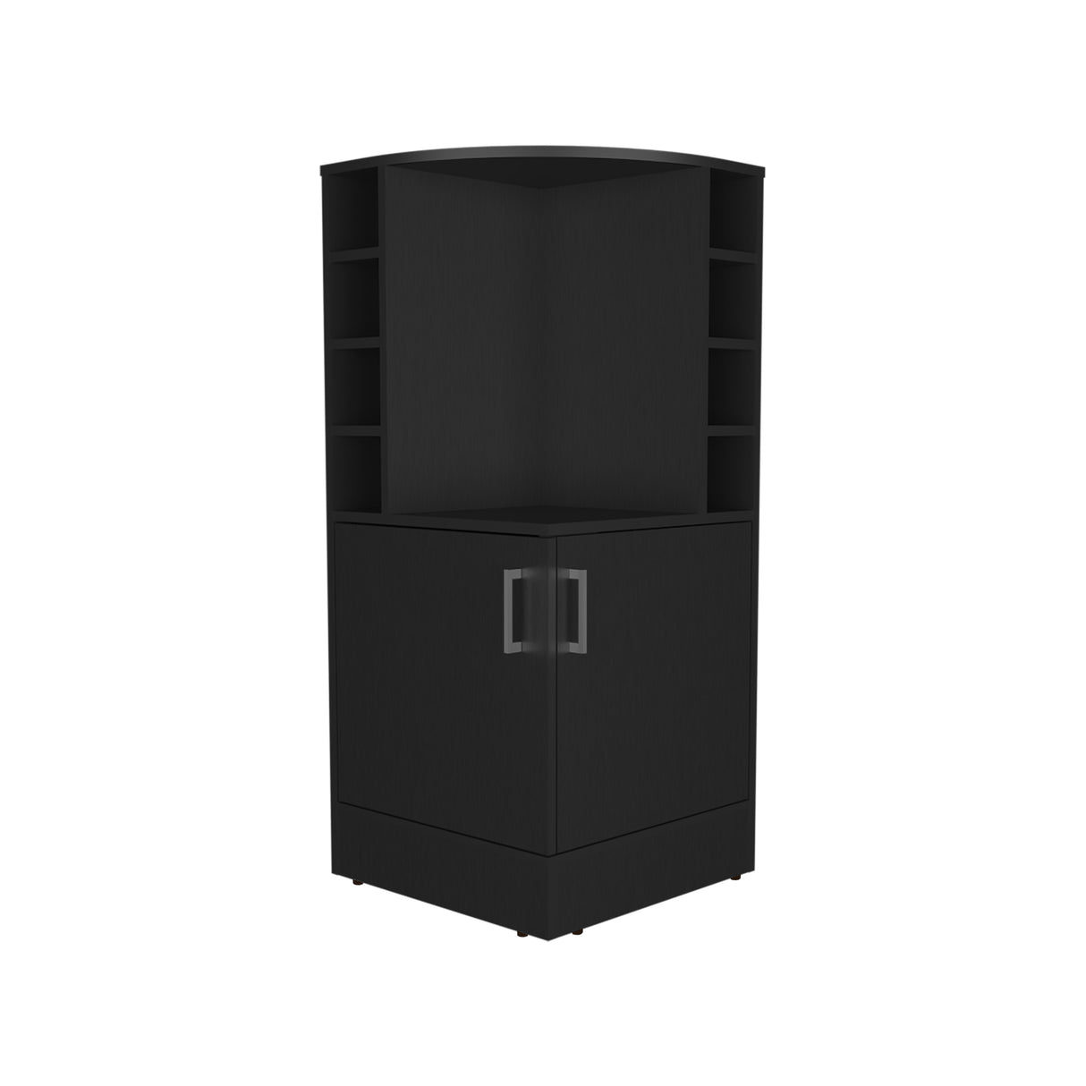 Bar Esquinero Jakes Wengue 46.9x108cm con Ocho Portabotellas y Cuatro Compartimientos - BARES | Bylmo
