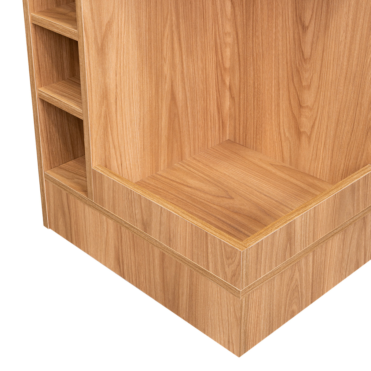Bar Esquinero Lyman Fresno Europeo 46.6x116cm con Catorce Portabotellas y Tres Compartimientos - BARES | Bylmo