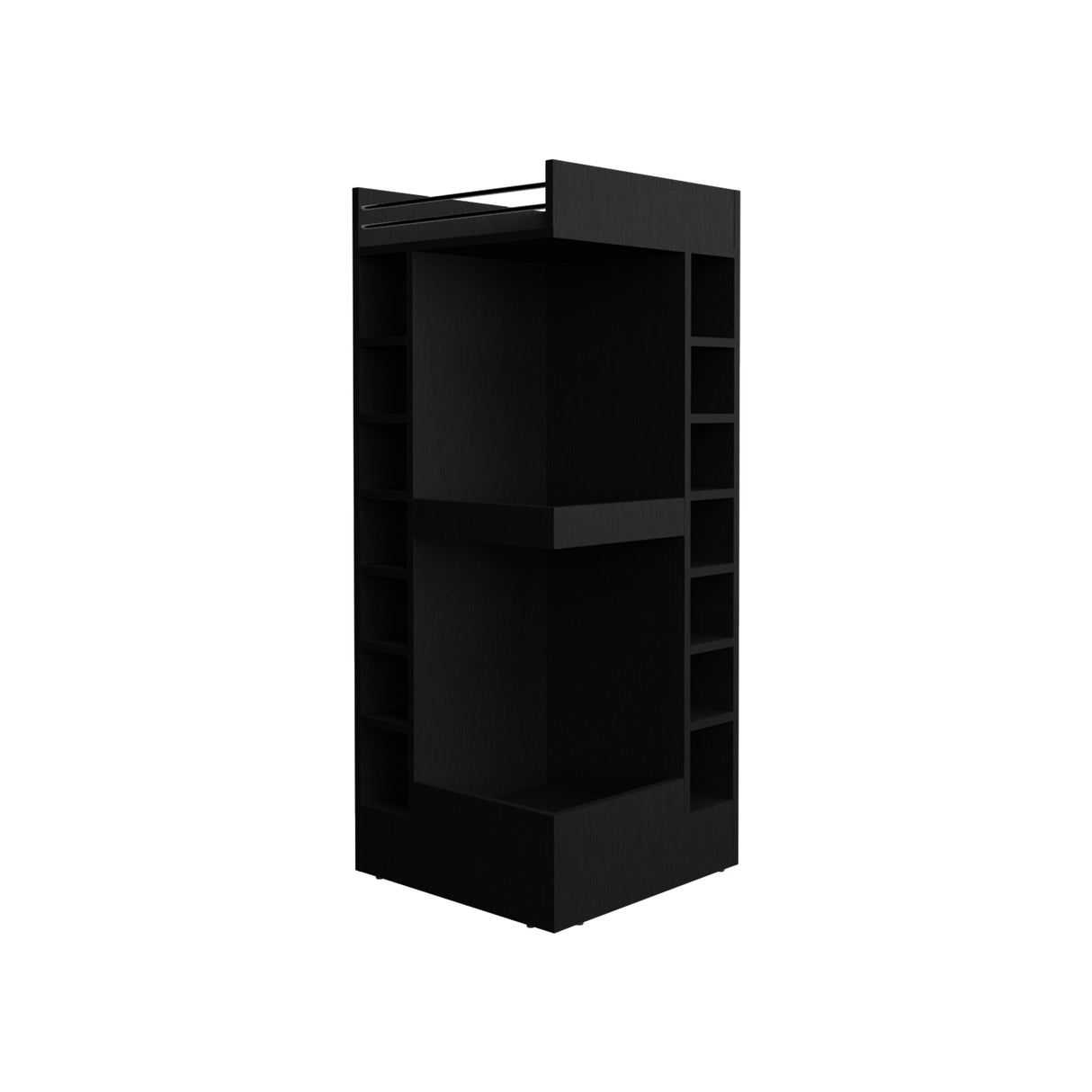 Bar Esquinero Lyman Wengue 46.6x116cm con Catorce Portabotellas y Tres Compartimientos - BARES | Bylmo