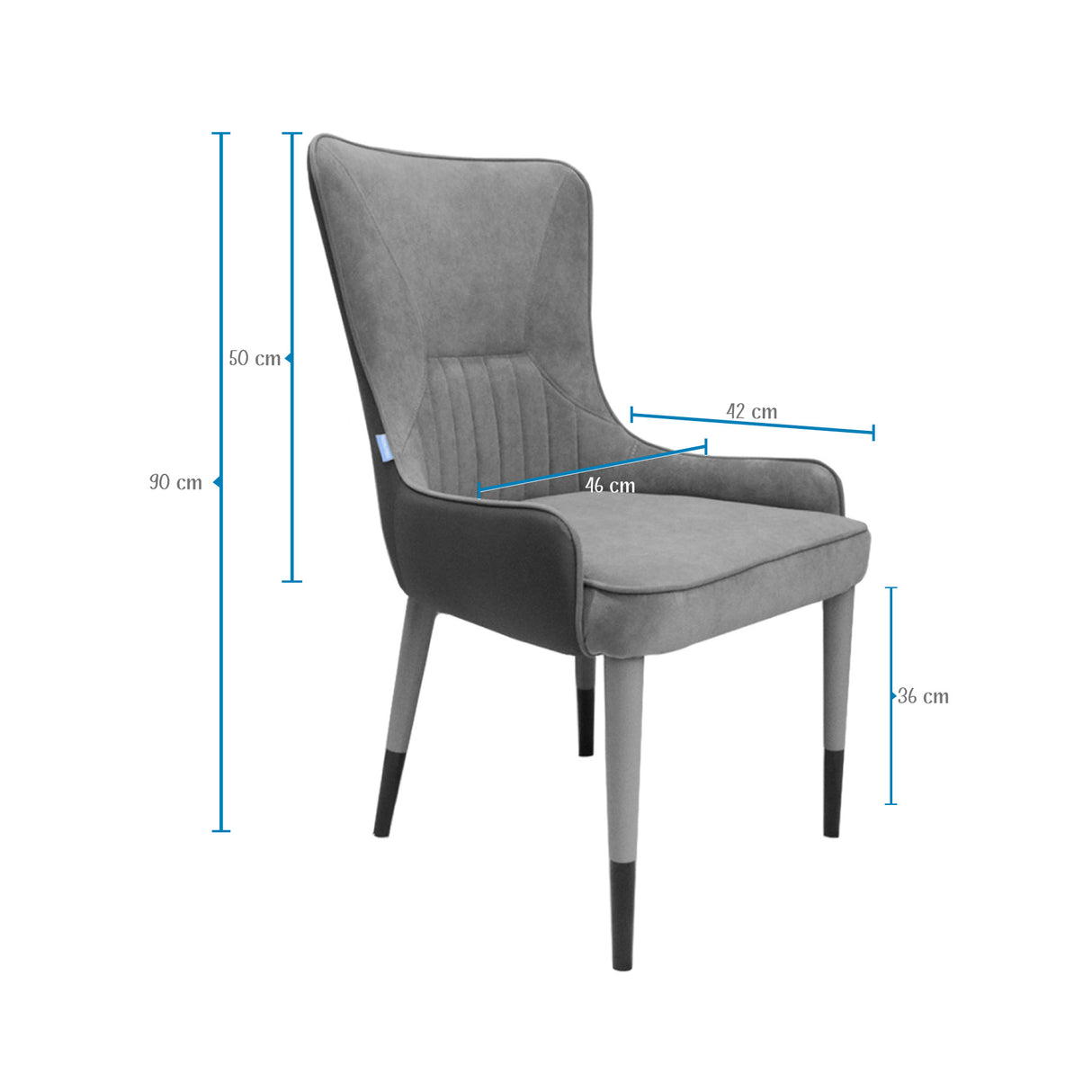 Comedor Dubái Gris 90x75cm Rectangular de Seis Puestos con Seis Sillas - COMEDORES | Bylmo