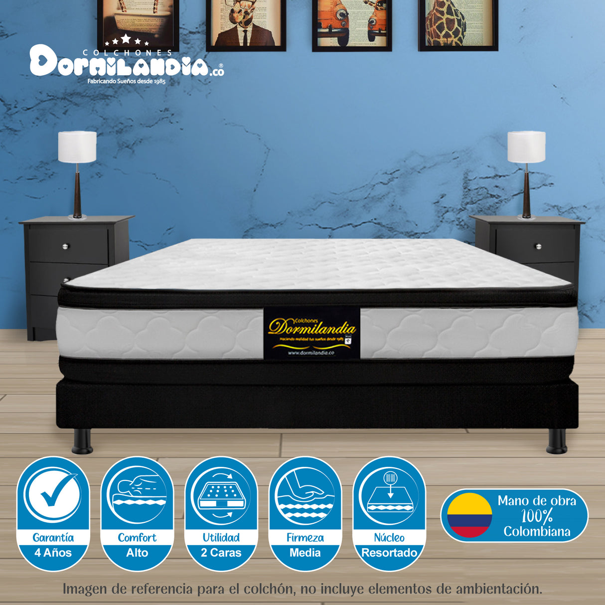 Colchón Atenas Blanco King 200 X 200 Cm Firmeza Medio Doble Faz - COLCHONES | Bylmo