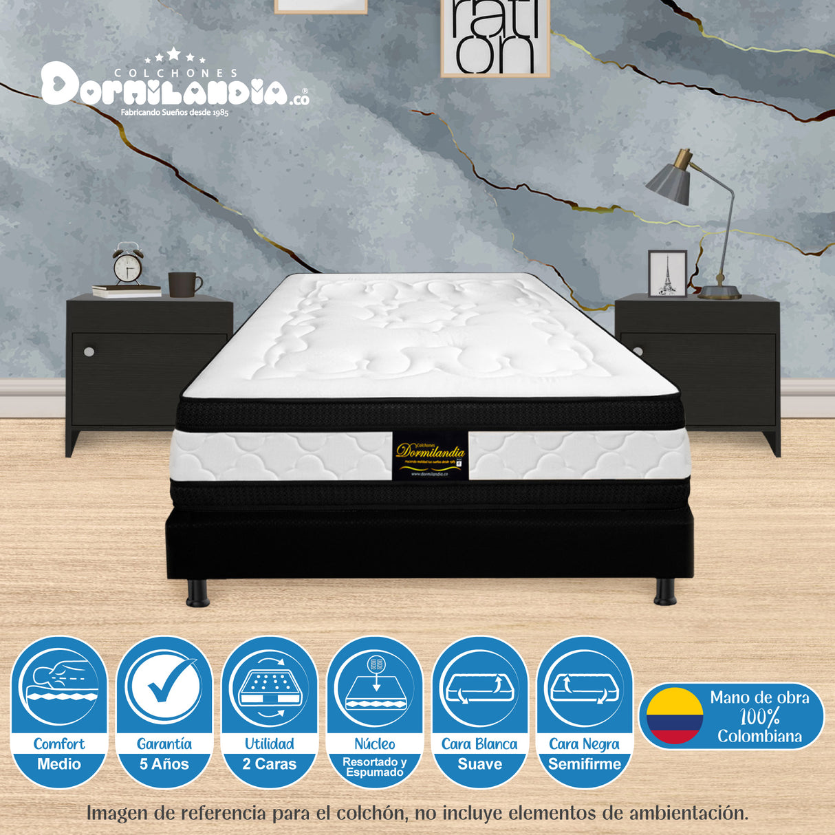 Colchón Blanco Sencillo 100 X 190 Cm Firmeza Medio Suave Doble Faz - COLCHONES | Bylmo