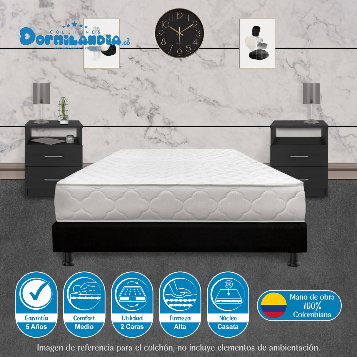 Colchón Macizo Blanco Doble 140 X 190 Cm Firmeza Firme Doble Faz - COLCHONES | Bylmo