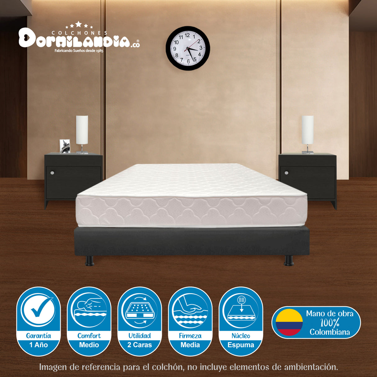 Colchón Multisleep Blanco Doble 140 X 190 Cm Firmeza Medio Doble Faz - COLCHONES | Bylmo