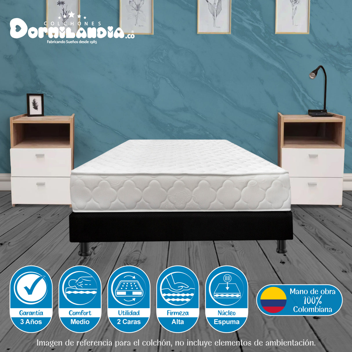 Colchón Ultraflex Blanco Sencillo 100 X 190 Cm Firmeza Firme Doble Faz - COLCHONES | Bylmo