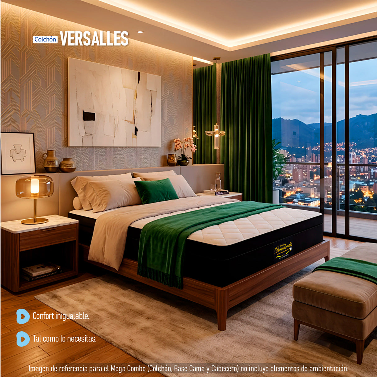 Colchón Versalles Blanco King 200 X 200 Cm Firmeza Medio - COLCHONES | Bylmo