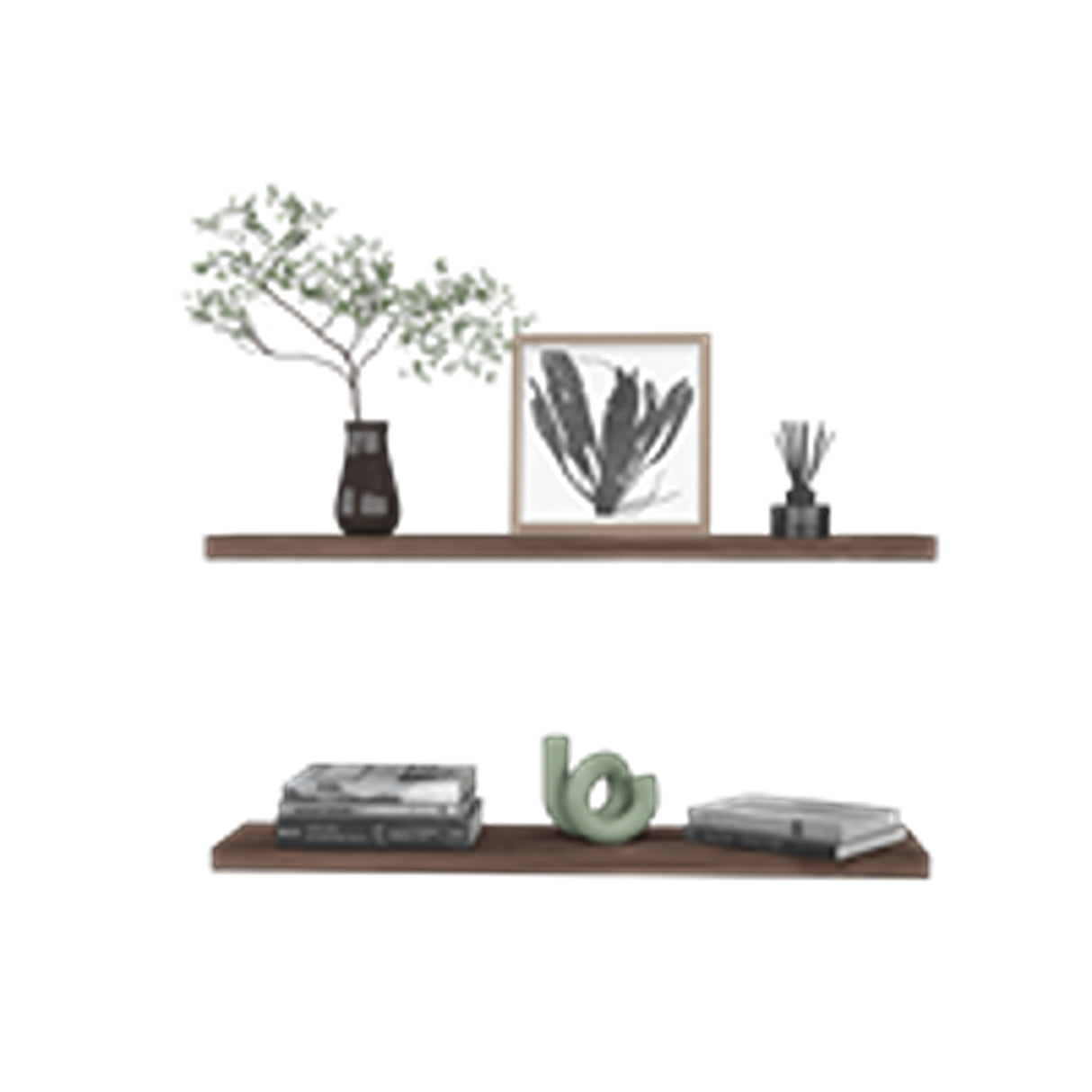 Set de 2 Repisas Coñac 120x3.8cm Rectangular Minimalista - REPISAS | Bylmo
