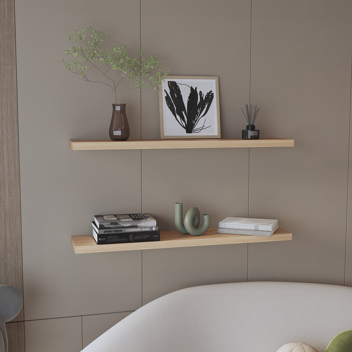 Set de 2 Repisas Rovere 120x3.8cm Rectangular Minimalista - REPISAS | Bylmo
