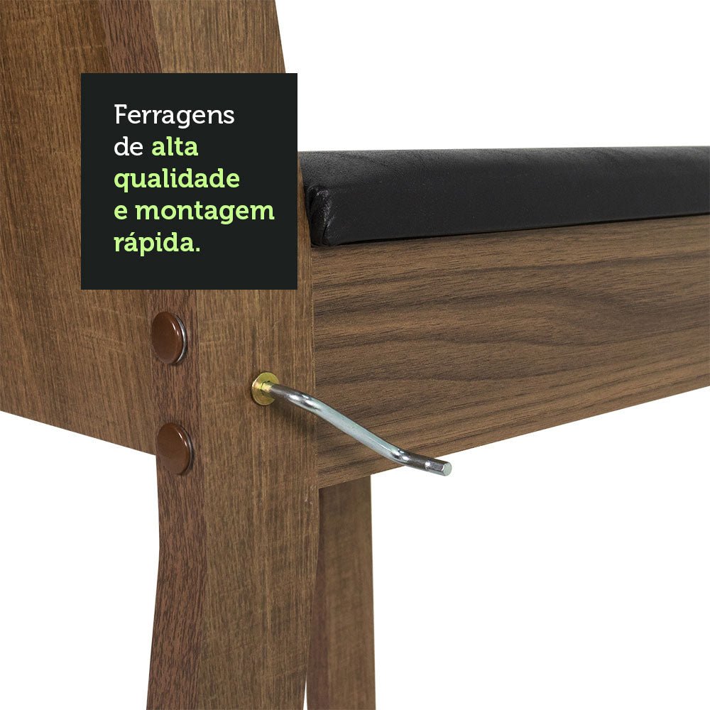 Combo Comedor y Sillas Samara Marron y Negro 90x78cm Cuadrado de Cuatro Puestos con Cuatro Sillas - COMEDORES | Bylmo