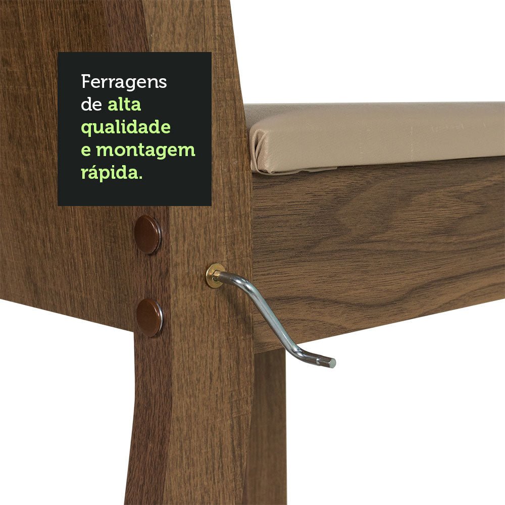 Combo Comedor y Sillas Samara Marron con Negro y Beige 90x78cm Cuadrado de Cuatro Puestos con Cuatro Sillas - COMEDORES | Bylmo