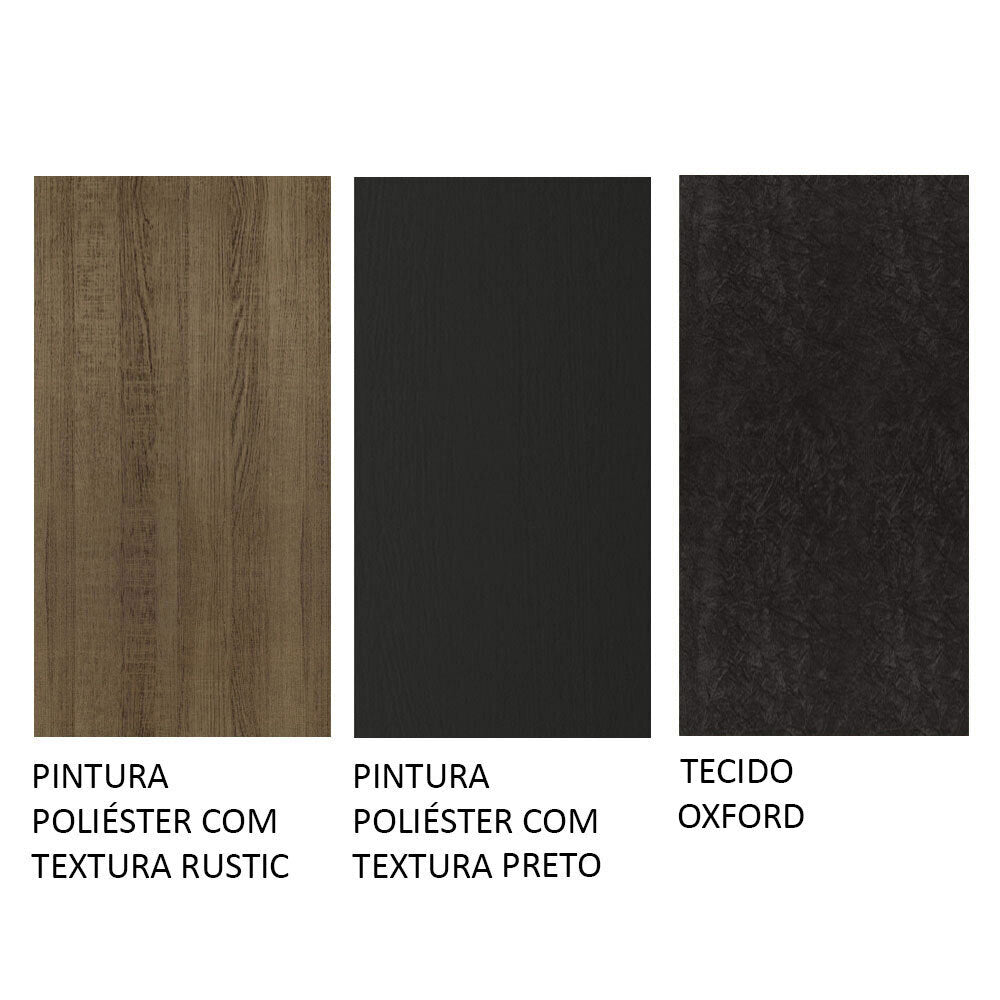 Combo Comedor y Sillas Stéfani Marron y Negro Oxford 160x80cm Cuadrado de Seis Puestos con Seis Sillas - COMEDORES | Bylmo