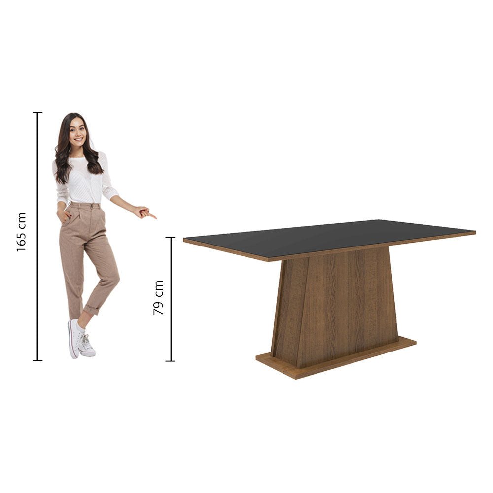 Comedor Marron y Negro 160x79cm Rectangular de Seis Puestos Sin Sillas - COMEDORES | Bylmo