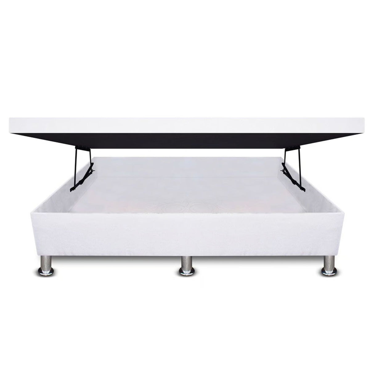 Cama Baúl Blanco 100x43Cm Para Cochón Sencillo 100 X 190 Cm de Apertura Horizontal - CAMAS | Bylmo