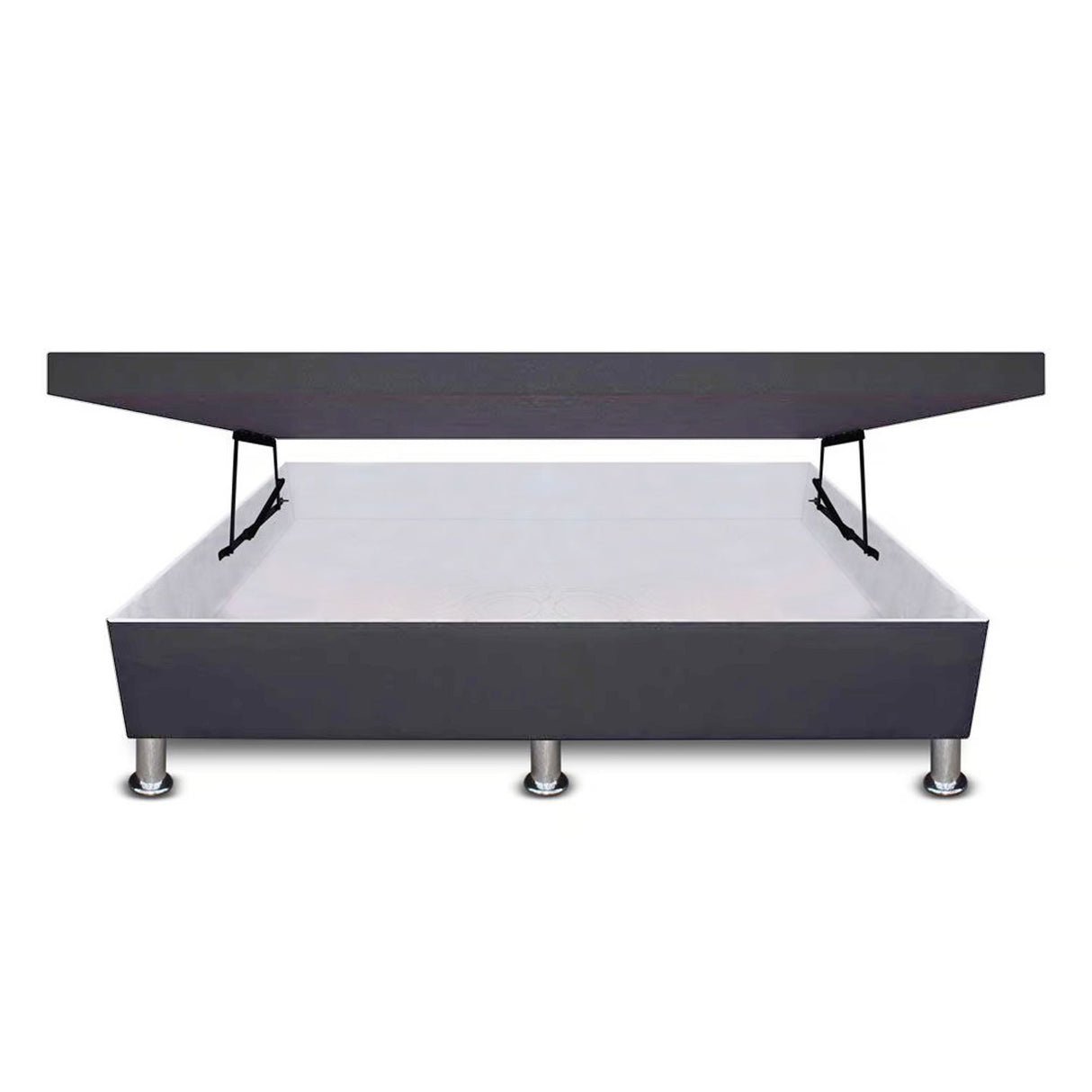 Cama Baúl Gris 100x43Cm Para Cochón Sencillo 100 X 190 Cm de Apertura Horizontal - CAMAS | Bylmo