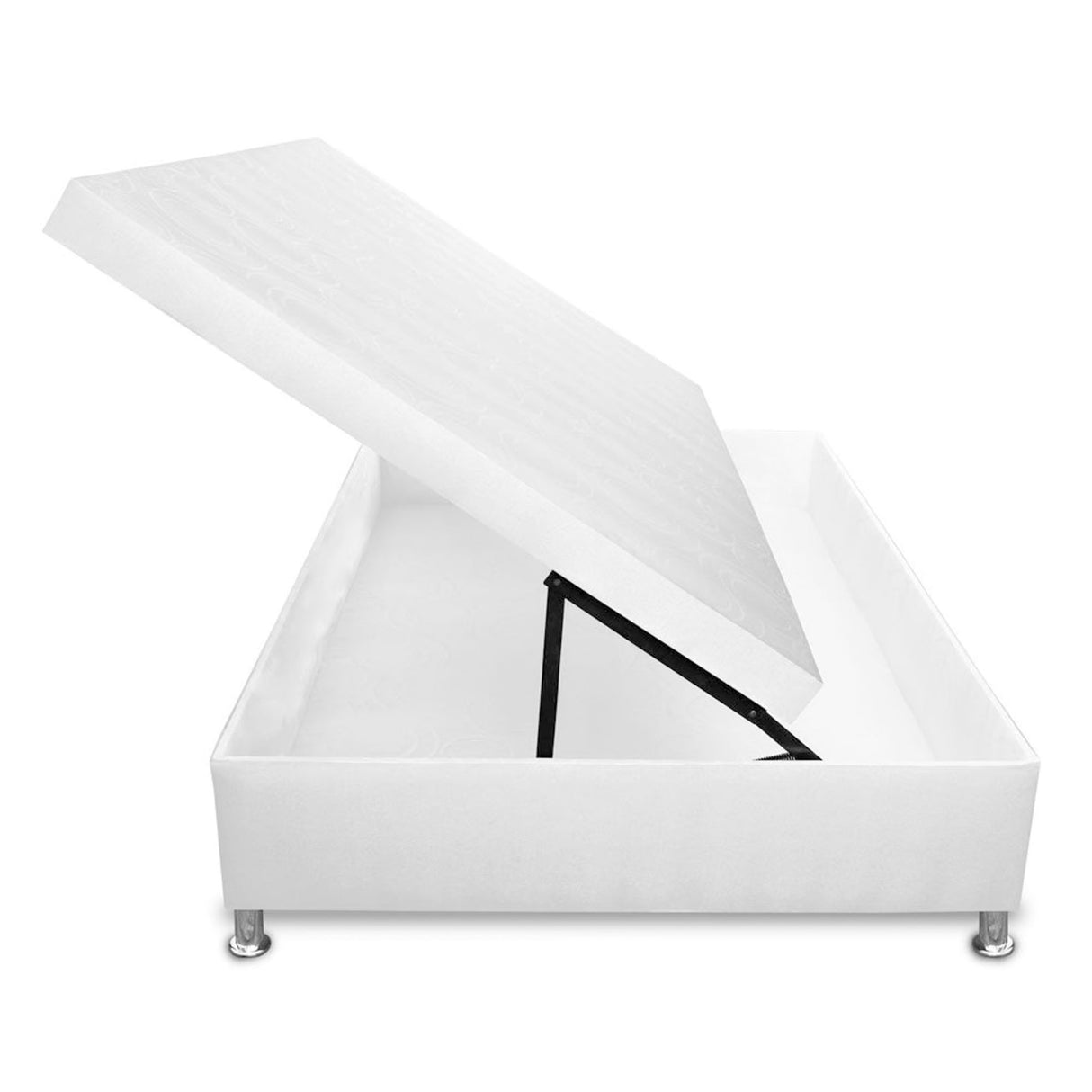 Cama Baúl Blanco 120x43Cm Para Cochón Semidoble 120 X 190 Cm de Apertura Horizontal - CAMAS | Bylmo