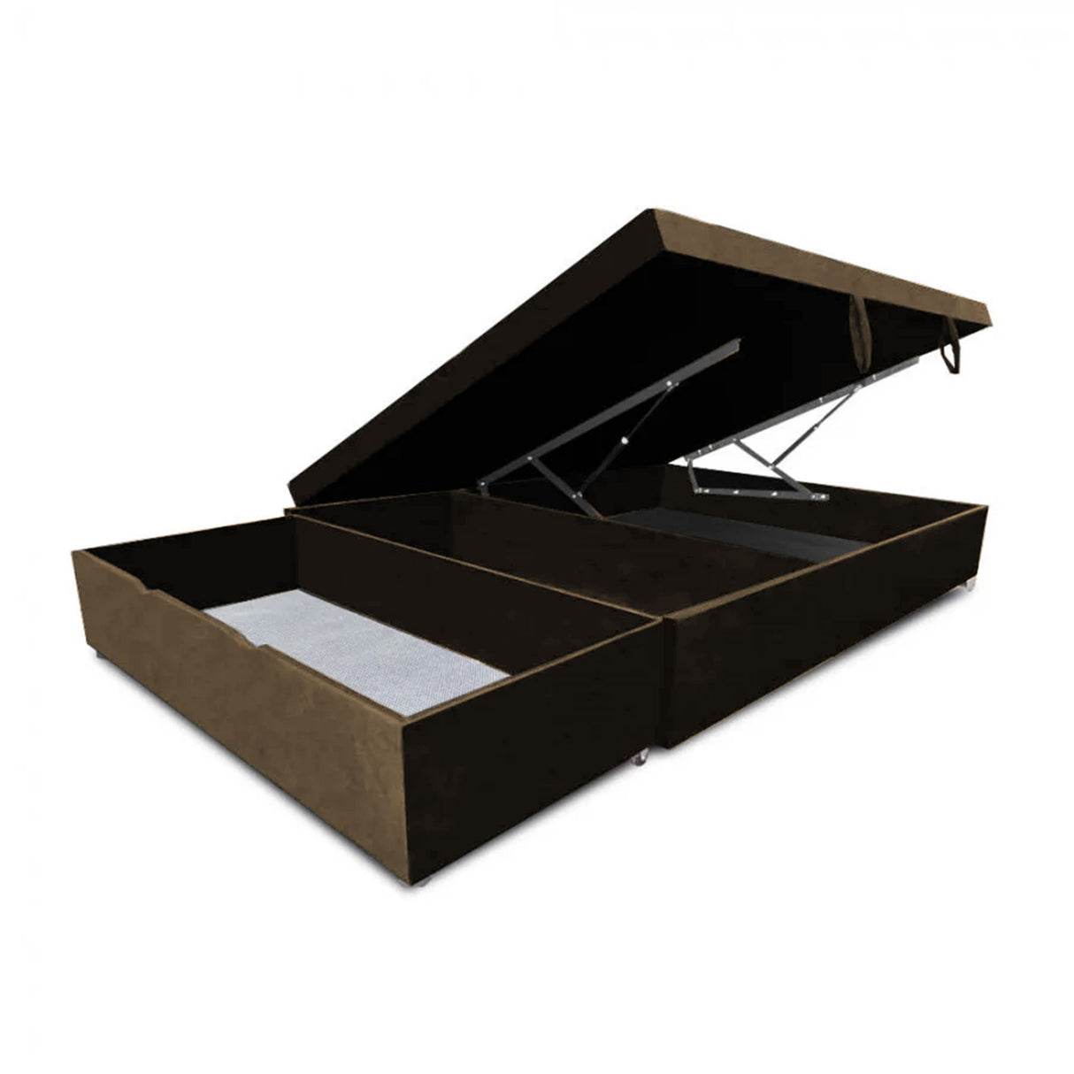 Cama Baúl Sall Cafe 90x43Cm Para Cochón Sencillo 90 X 190 Cm Con Cajones - CAMAS | Bylmo
