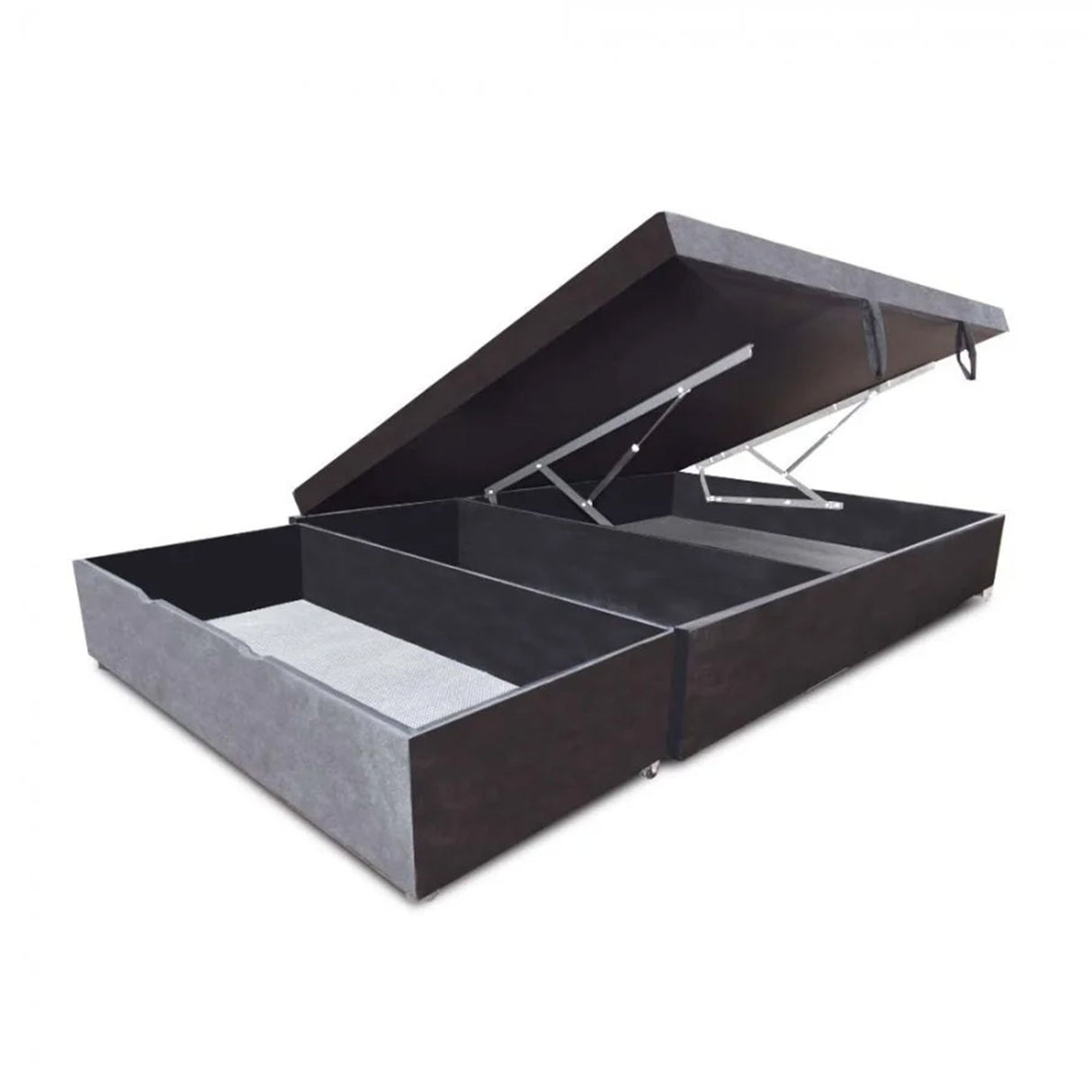 Cama Baúl Sall Gris 100x43Cm Para Cochón Sencillo 100 X 190 Cm Con Cajones - CAMAS | Bylmo