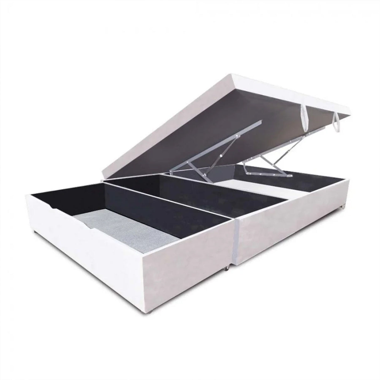 Cama Baúl Sall Blanco 120x43Cm Para Cochón Semidoble 120 X 190 Cm Con Cajones - CAMAS | Bylmo