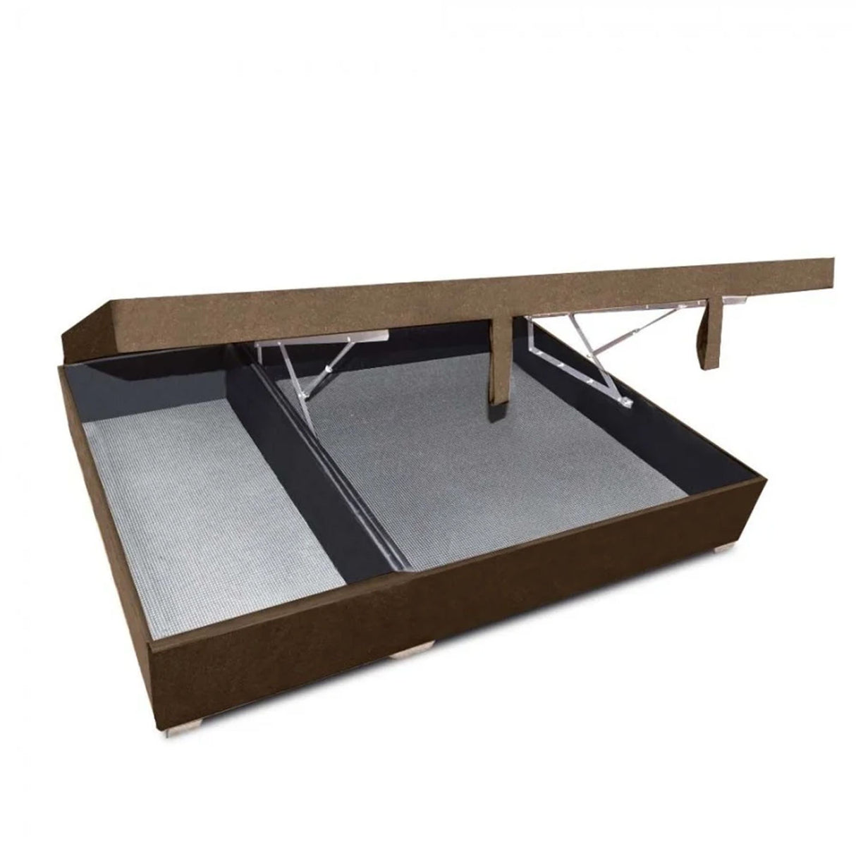 Cama Baúl Sall Cafe 120x43Cm Para Cochón Semidoble 120 X 190 Cm Con Cajones - CAMAS | Bylmo