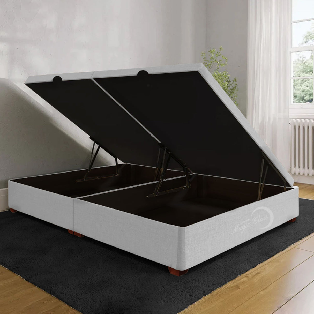 Cama Baúl Blanco 200x43Cm Para Cochón King 200 X 200 Cm de Apertura Hidráulica - CAMAS | Bylmo