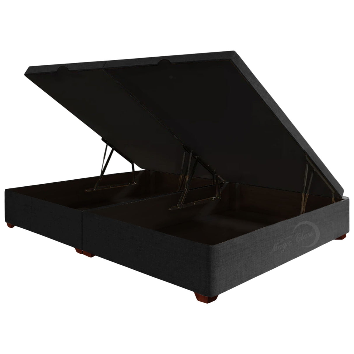 Cama Baúl Negro 200x43Cm Para Cochón King 200 X 200 Cm de Apertura Hidráulica - CAMAS | Bylmo