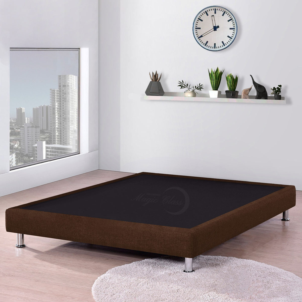 Base Cama Cafe 100x30Cm Para Cochón Sencillo 100 X 190 Cm Con Pestaña - CAMAS | Bylmo