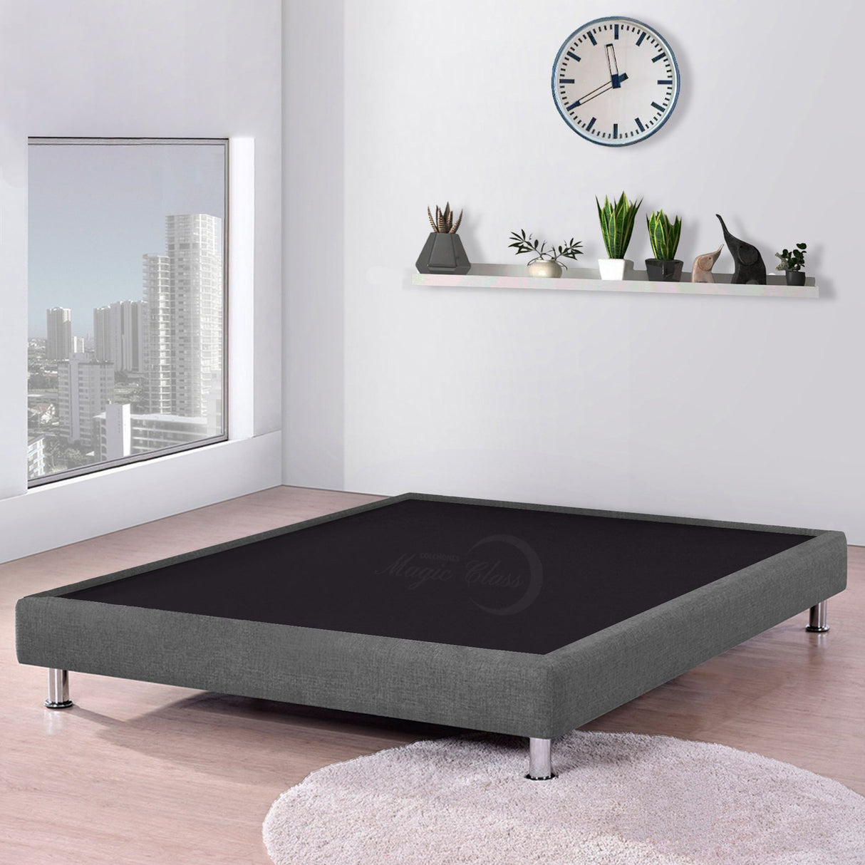 Base Cama Gris 120x30Cm Para Cochón Semidoble 120 X 190 Cm Con Pestaña - CAMAS | Bylmo